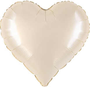 Шар (18''/46 см) Сердце, Кремовый, Сатин, 1 шт.