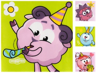 Сервировочные салфетки, Смешарики, Ассорти, 33*33 см, 20 шт.