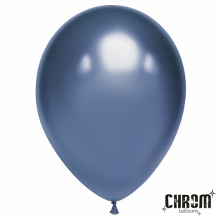 Шар (10''/25 см), Полуночно-синий, хром, 50 шт.