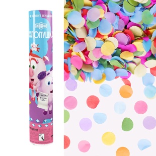 Пневмохлопушка (12/30 см), Смешарики, Нюша и Бараш, Круги тишью, Ассорти, 1 шт.