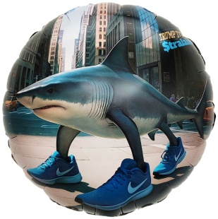 Шар (18''/46 см) Круг, Акула, 1 шт.
