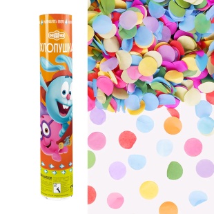 Пневмохлопушка (12/30 см), Смешарики, Крош и Ежик, Круги тишью, Ассорти, 1 шт.